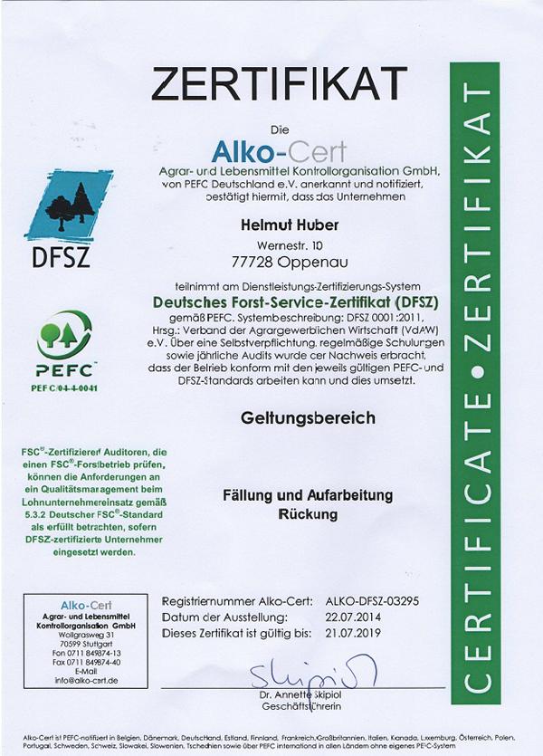 Zertifkat Alko-Cert